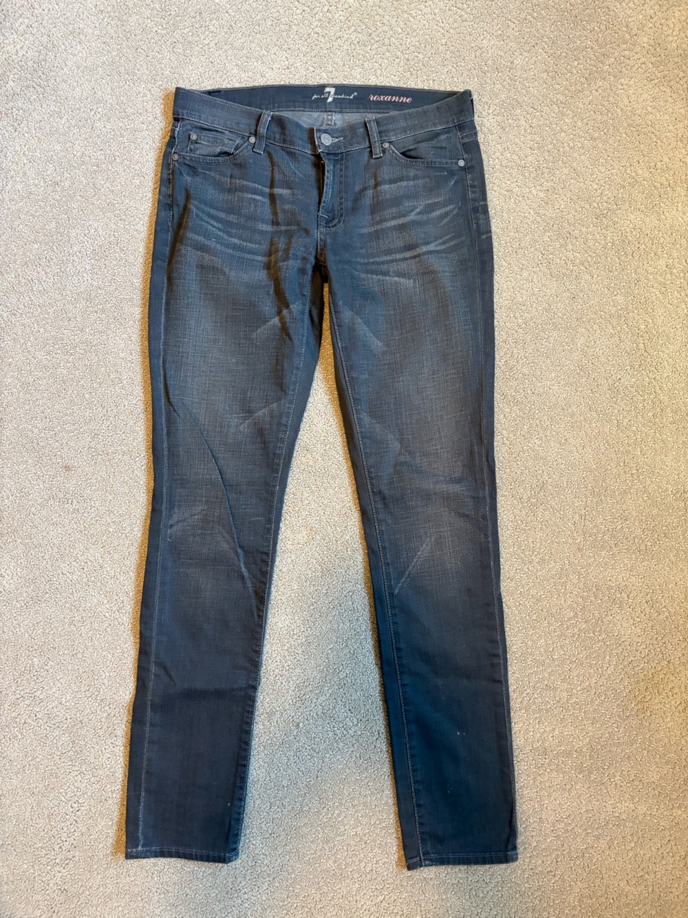 7 For All Mankind Women's Dark Gray Skinny Jeans